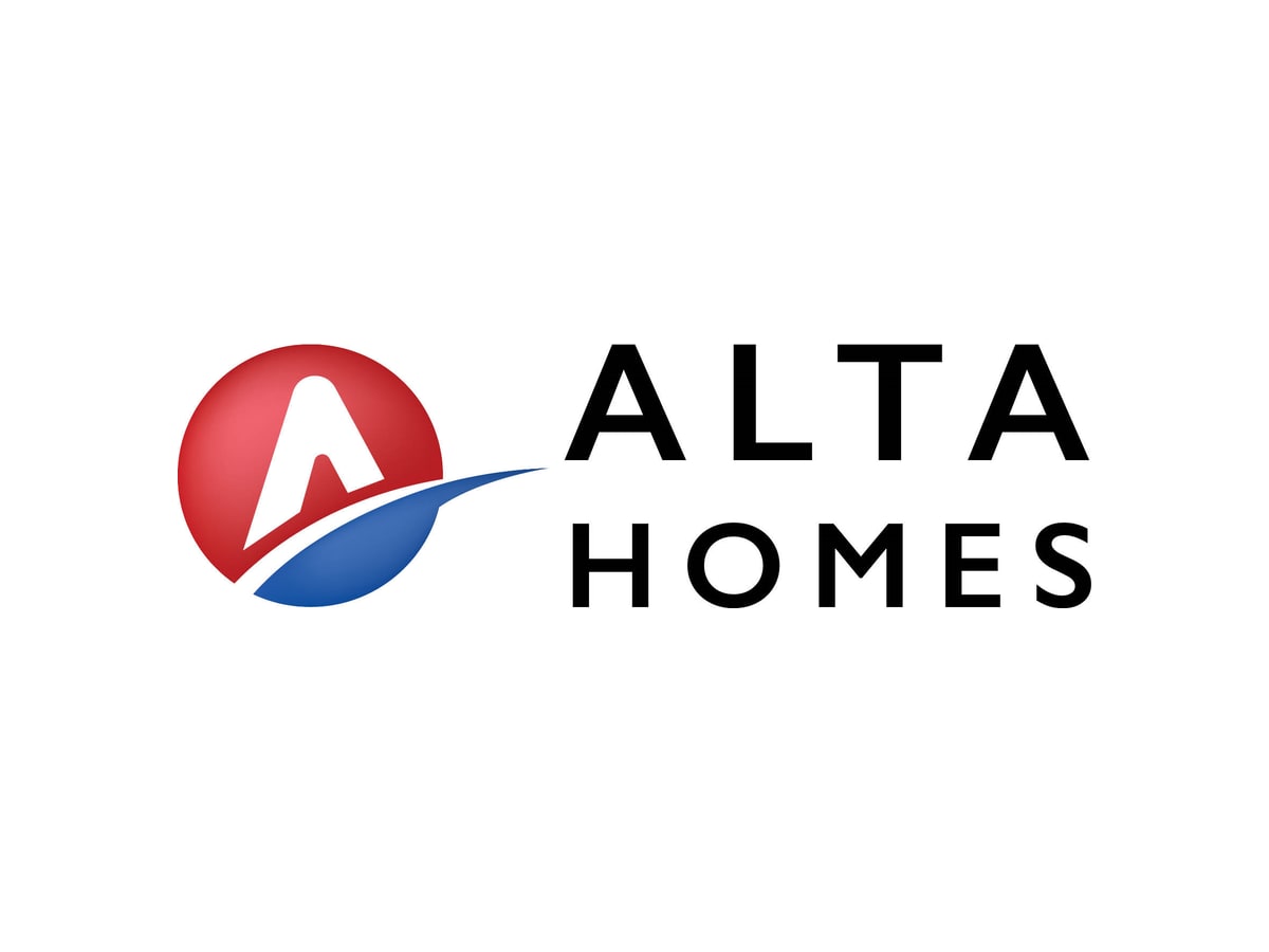The Alta Homes logo: a red circle holding a white letter A with a blue swoosh, and the words Alta Homes